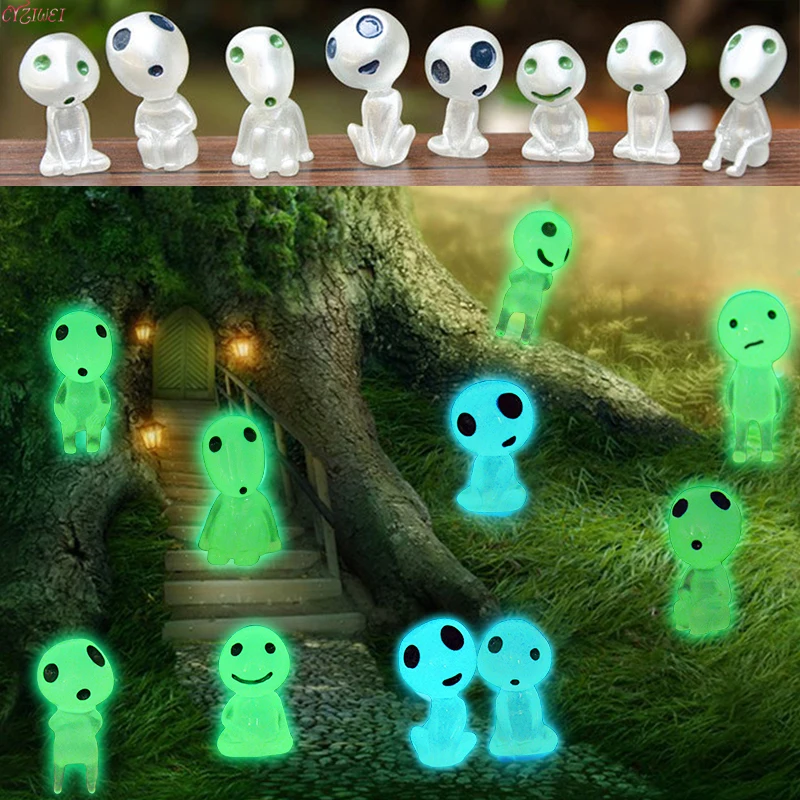 

5/10pcs Miniature Fairy Garden Accessories Anime Glowing Tree Elf Glow in Dark Miniature Luminous Ghost kit for Micro Landscape
