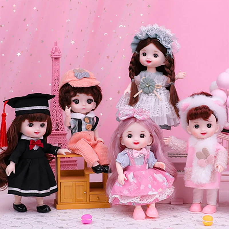 

Милые куклы для девочек 1/12 BJD с 13 подвижными суставами очаровательное лицо принцесса с одеждой макияж детские игрушки подарок на день рожде...