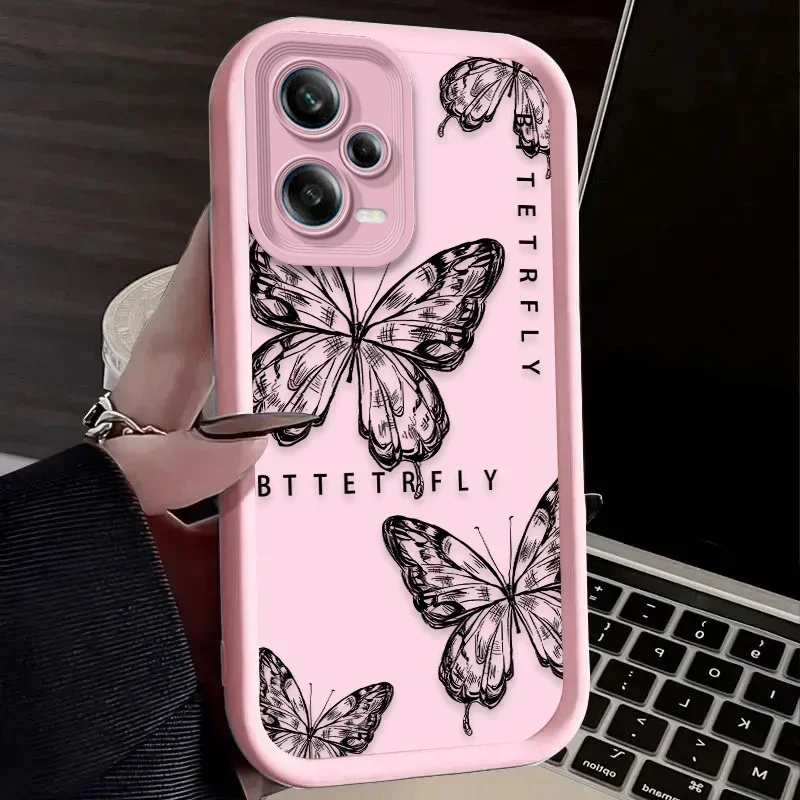 Чехол Advanced Art Black Butterfly для Xiaomi Redmi Note 13 12 11 Pro Plus 4G 5G 12S 11S 10S 10 9 9S 14C 13C 12C A3 Etui