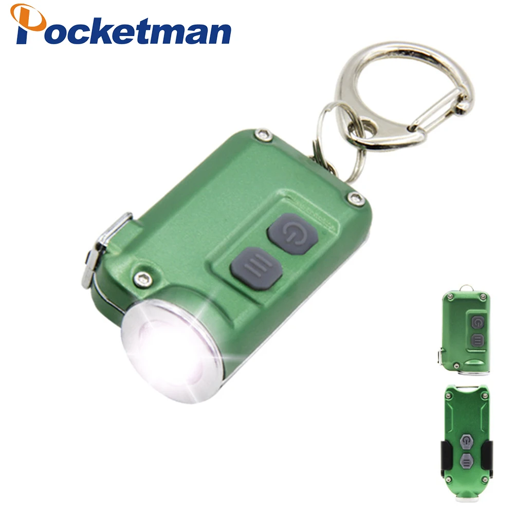 

Portable Mini LED Flashlight Work Light Pocket Flashlight Keychains Lamp USB Rechargeable 4 Mode Camping Light Built-in Battery