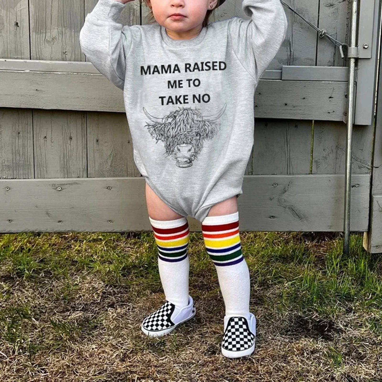 

Детский комбинезон с длинным рукавом, с круглым вырезом