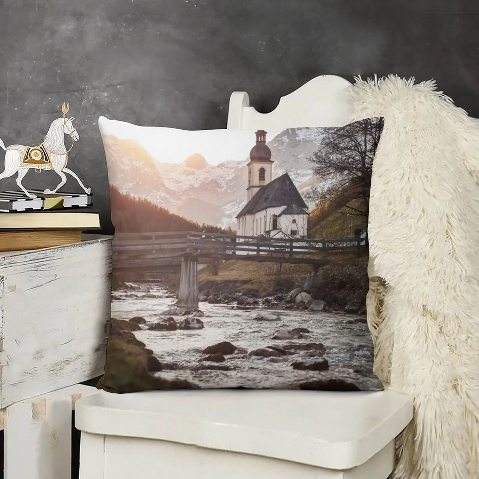 Ramsau-Berchtesgaden декоративная подушка эстетическая для сидения рождественская