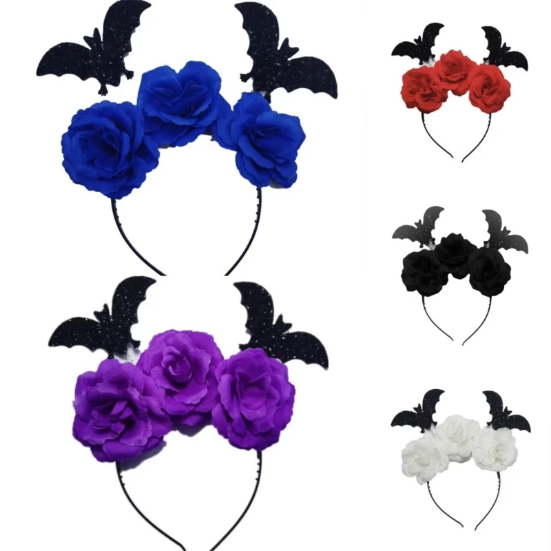 

Punk Halloween Headband Stage Props Bat Flower Hairband Festival Party Headdress Drop Shipping