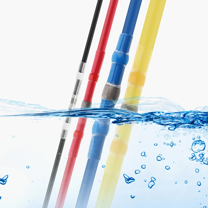 

Heat Shrinkable Wire Connectors 50PCS Waterproof Sleeve AWG26-10 Butt Electrical Splice Tinned Solder Seal Terminal