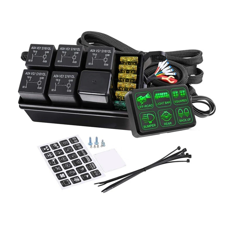 

6-клавишная панель переключателя, электронное реле, коробка управления цепью, блок предохранителей, жгут проводов в сборе для автомобилей, г...