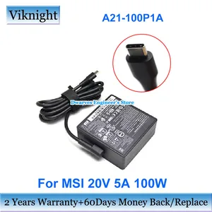 Genuine 20V 5A 100W AC Adapter A21-100P1A Charger A100AP05 For MSI SUMMIT E14 A10B A10SCS A10SCX A10R E15 A11SCS E16 FLIP A11UDT