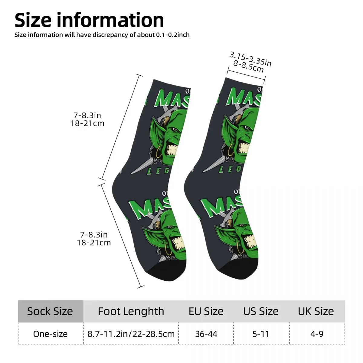Crazy Ork Master Legend _ Dont Mess With Warrior Sock для мужчин Хип-хоп Harajuku O-Ork Jamagh Pattern Printed Boys Crew
