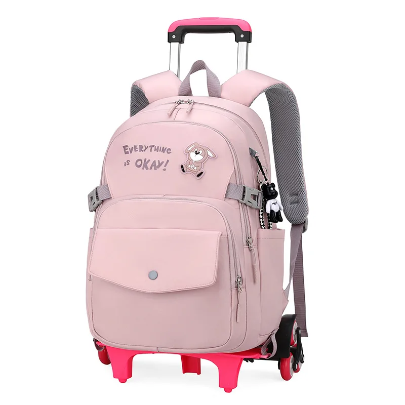 kids Backpacks Removable Children School Bags With Wheel school backpack Kids girls Trolley Schoolbags Luggage Book Bags Wheeled
