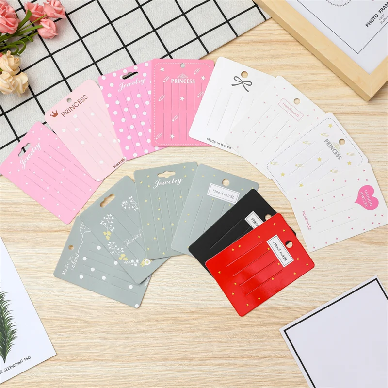 

50pcs 10.5x7.5cm Hair Bow Display Paper Card Tag for Bracelet Jewelry Presentoir Holder Small Business Packaging Supplies Tool