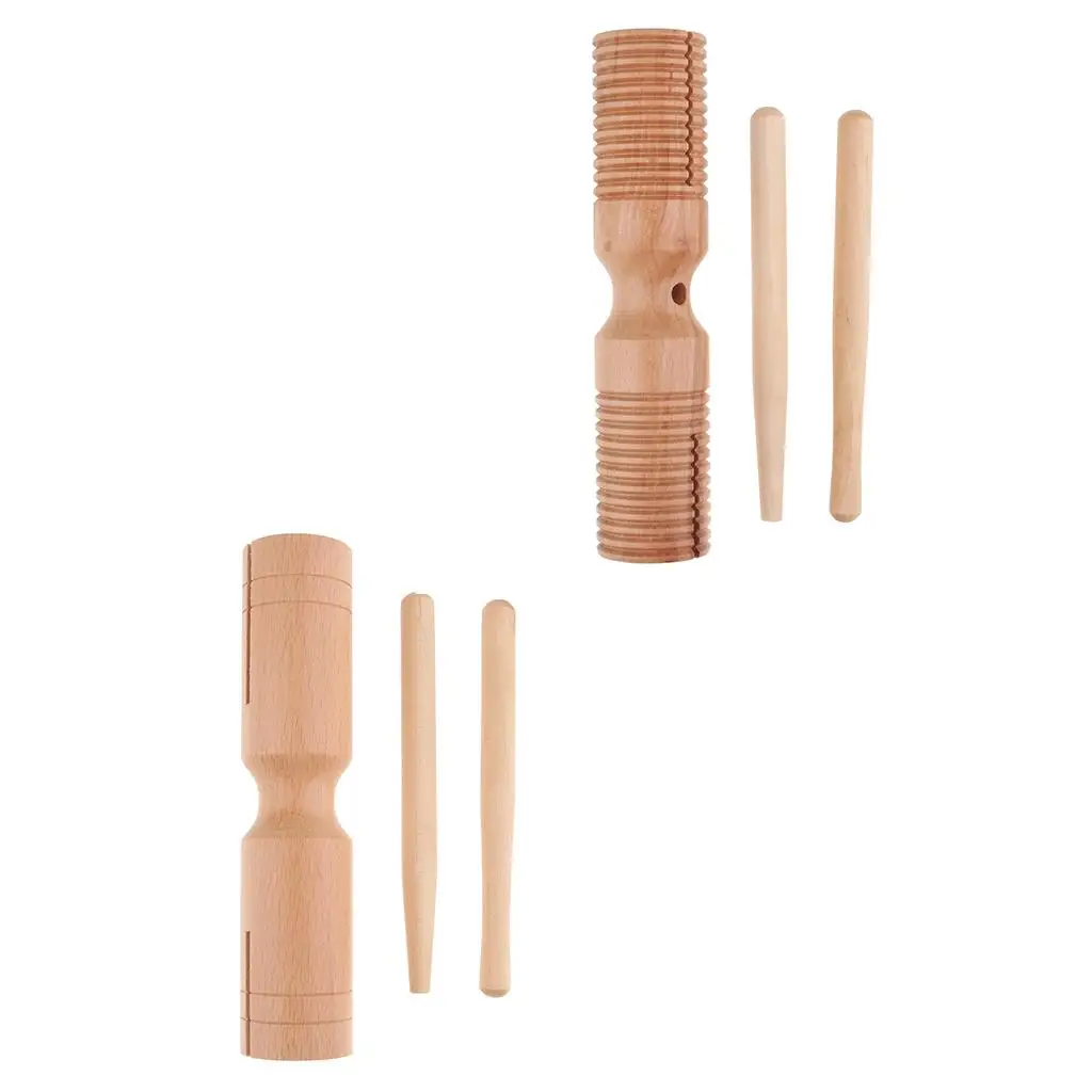 

Double Cylinder Exquisite Wood Hand Percussion with Hammer for Kids Music Early Leaning Toy