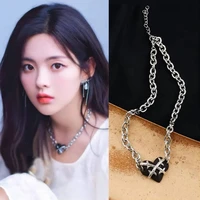hip hop thorn black heart necklace sweet cool personality fashion non fading clavicle chain necklace women
