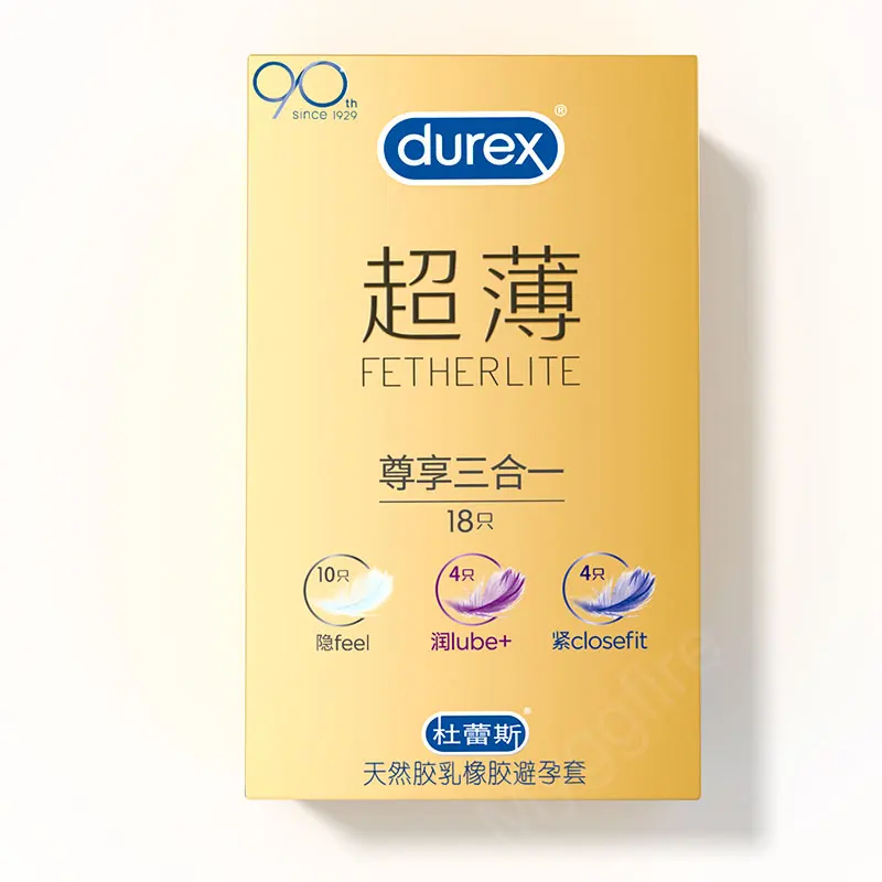 Durex презервативы 3 в 1 со смазкой ультратонкий рукав для пениса - Цена: 905.76
