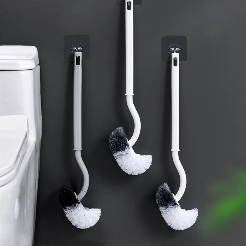 

Многофункциональная пластиковая щетка для унитаза, изогнутая щетка для чистки ванной комнаты, скребок, гибкая утолщенная ручка, угловая щетка