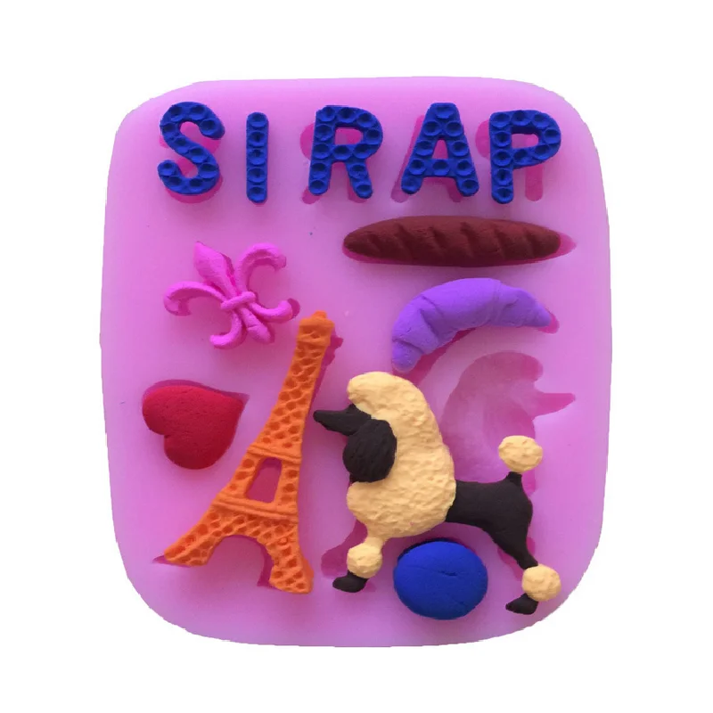 

Puppy Bread Love Tower Shaped Liquid Silicone Fondant Cake Baking Mold M105