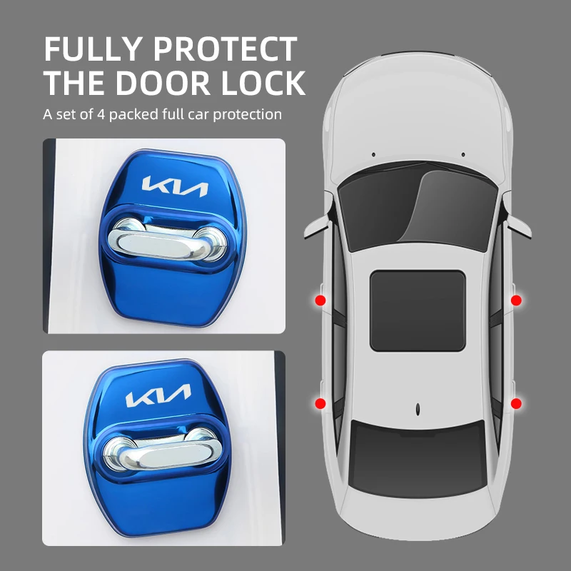 4 шт. защитный чехол для автомобильного дверного замка KIA Picanto K3 K5 K7 Rio Ceed Sportage Seltos