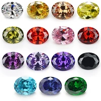 size 2x3mm13x18mm oval shape 5a cz stone synthetic gems cubic zirconia for jewelry white garnet black golden yellow amethyst