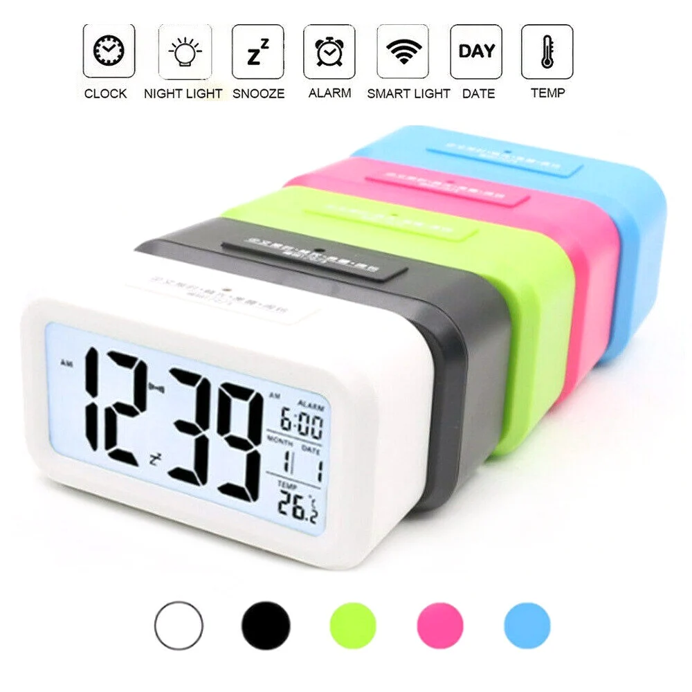 

Hot sale LED Digital Alarm Clock Backlight Snooze Mute Calendar Desktop Electronic Bcaklight Table clocks Desktop Clock