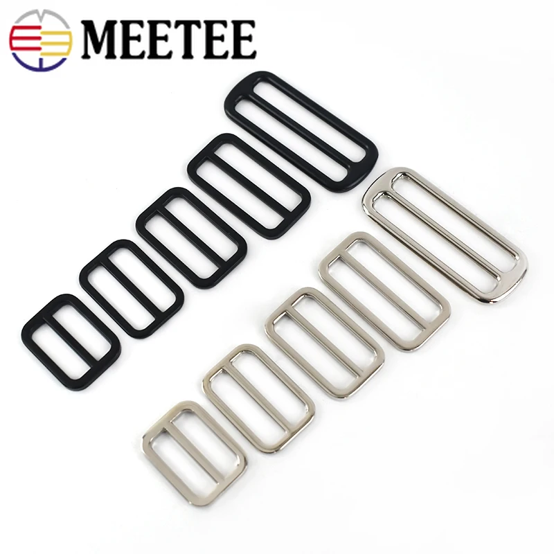 

5/10Pcs 25-50mm Metal Tri-Glide Buckles Ovel Ring Adjust Slider Bag Strap Belt Webbing Connect Hook Clasp Hardware Accessories