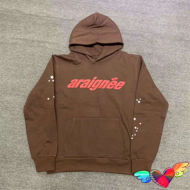 

2023 Brown Young Thug Spider Logo Hoodie Men Women 1:1 Graphic Sp5der Hoodie 555555 Star Pullover Hip Hop World Wide Sweatshirts