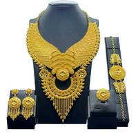 24k gold plated dubai jewelry set jewelry womens jewelry necklace bracelet earring zjj10015
