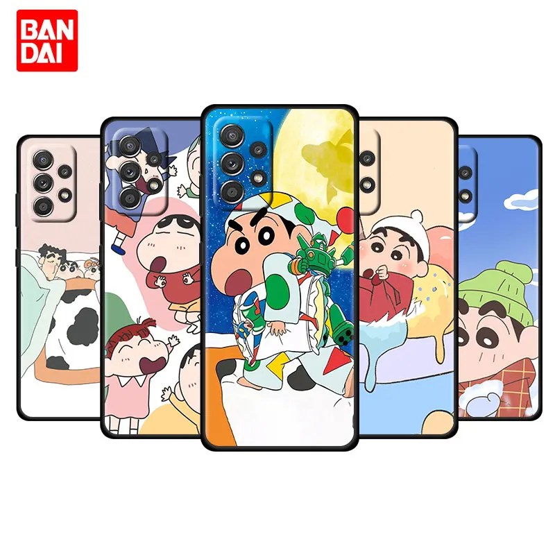 

Crayon Shin-Chan Case for Samsung Galaxy A03 A13 A31 A50 A51 A52 A70 A71 A32 Note 20 Ultra 5G Phone Silicone Cover Capinha Black