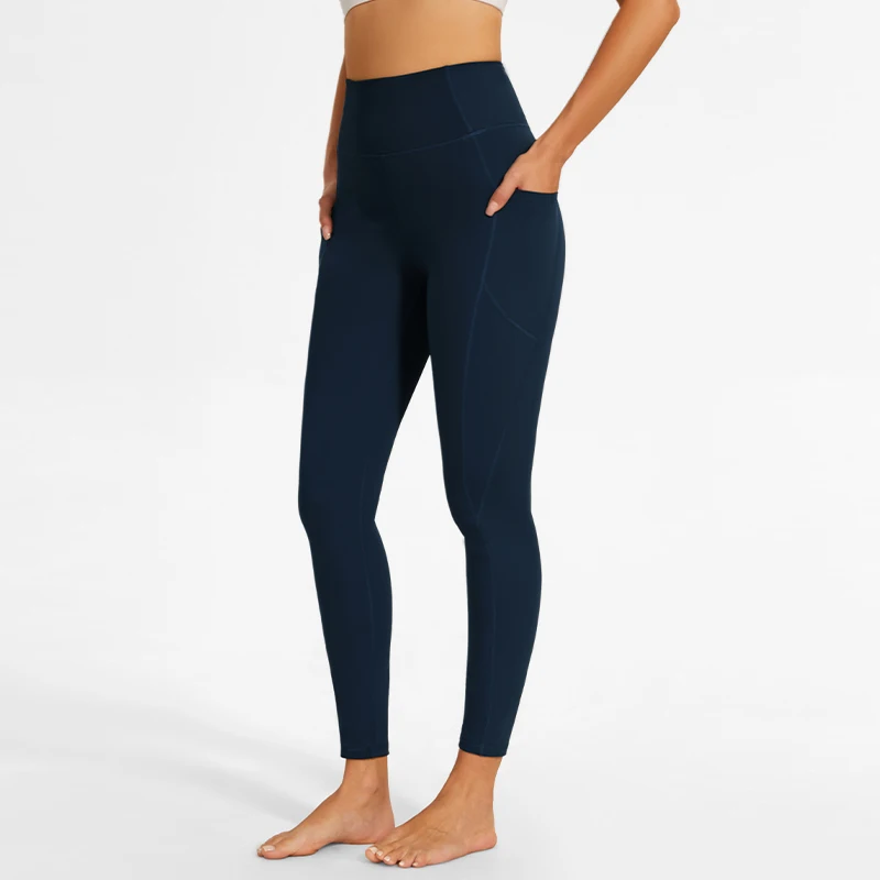 New Style High Waist Push Up Fitness Yoga Leggings Women's With Pocket Ankle Length Solid Yoga Pants Girls Gym Training Tights