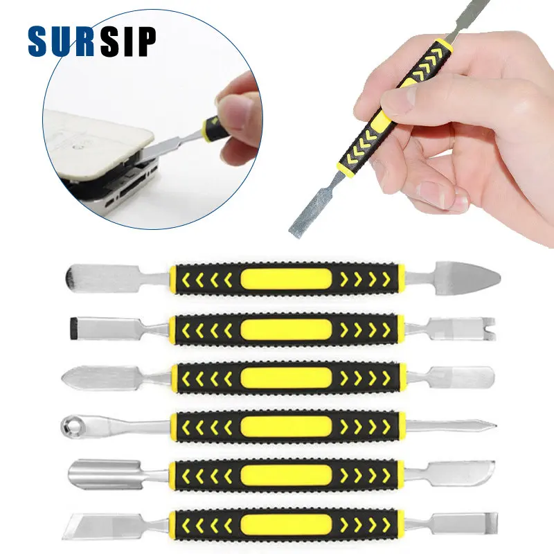 

Metal Crowbar Set Boot Stick 6Pcs Universal Mobile Phone Repair Disassembly Blades Kit Pry Opening Hand Tools for Electronic