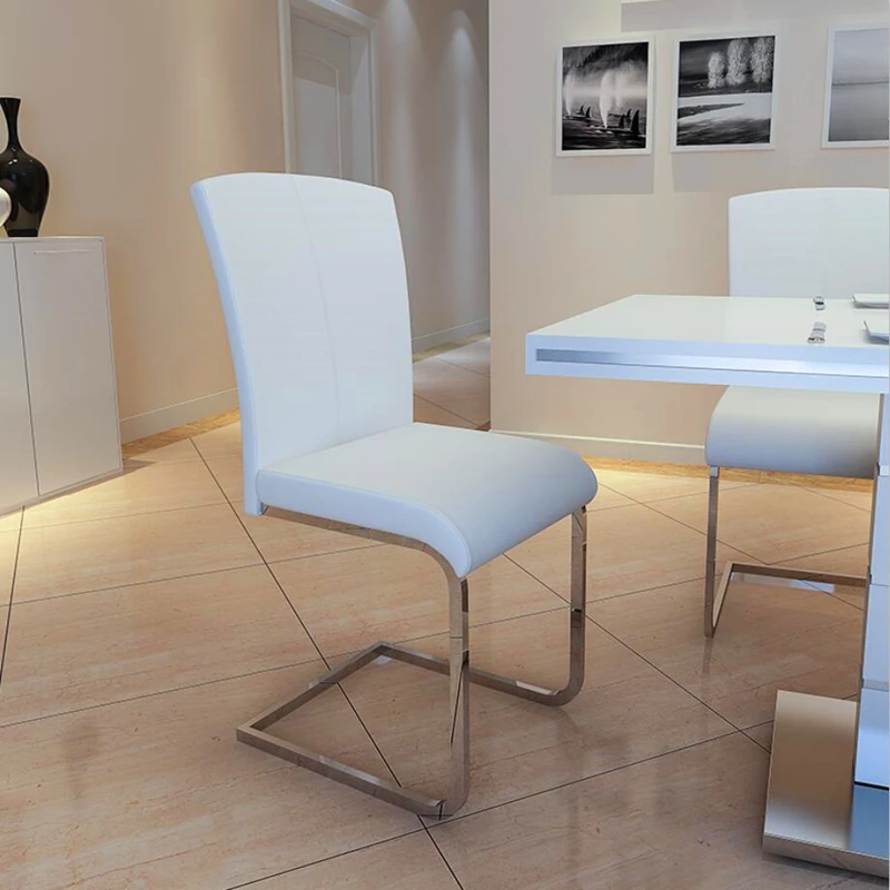 

Funky Office Chair Modern Design White Restaurant Metal Legs Dining Chair Banquet Ergonomic Floor Chaises Salle Manger Furniture