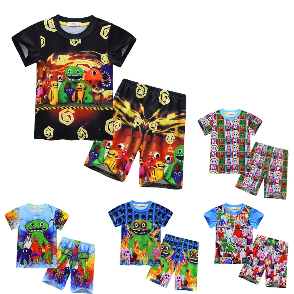 

New Game Hot Garten of Banban Kids Clothes Summer Baby Boys Girls Casual T-shirt +Short Pants Sport Outfits Children Pajamas Set