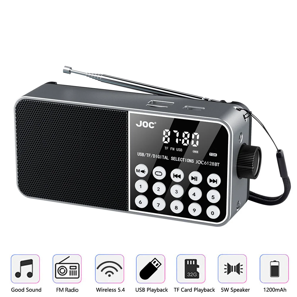 Портативный перезаряжаемый Bluetooth-динамик USB TF MP3-плеер со светодиодной подсветкой