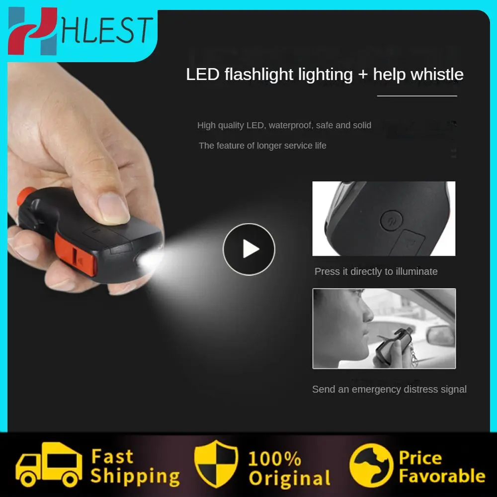 

Stainless Steel Car Key Ring Seat Belt Cutter Anti Slip Escape Hammer Multifunction Durable Car Emergency Escape Rescue Tool