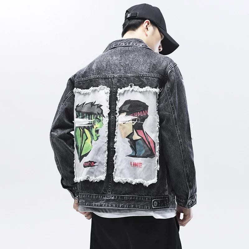 Trendy Denim Jacket For Men Spring 2022 Korean Style Slim Fit Lean Fashionable Blazer With Regular Length And Loose Type