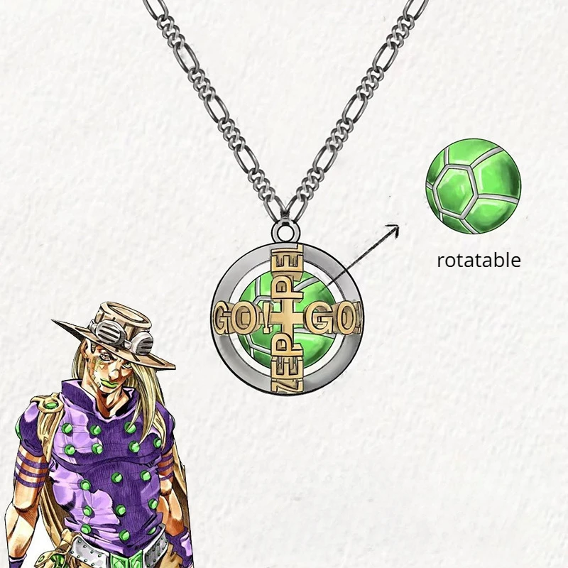 

Julius Caesar Zeppeli Necklace Jojo Bizarre Adventure Anime Cosplay Pendant Necklace Halloween Accessories Jewelry Props Gifts