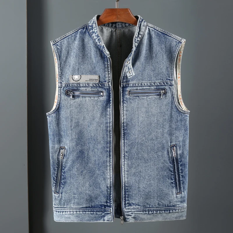 

Man Vest Mens Vest Men Vest for Men Jackets Sleeveless Jeans Vest Denim Jacket Veste Homme Sleeveless Jacket Men Cotton Comfort