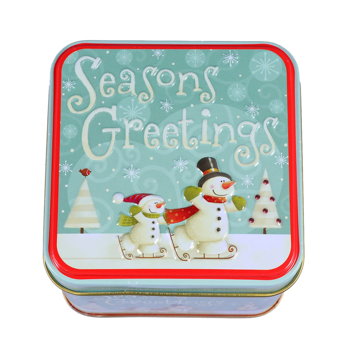 

Christmas Tins Candy Tinplate Boxes Storage Box Gift Decorcontainer Cans Empty Square Tin Cookie Pot Favor Packages Packaging