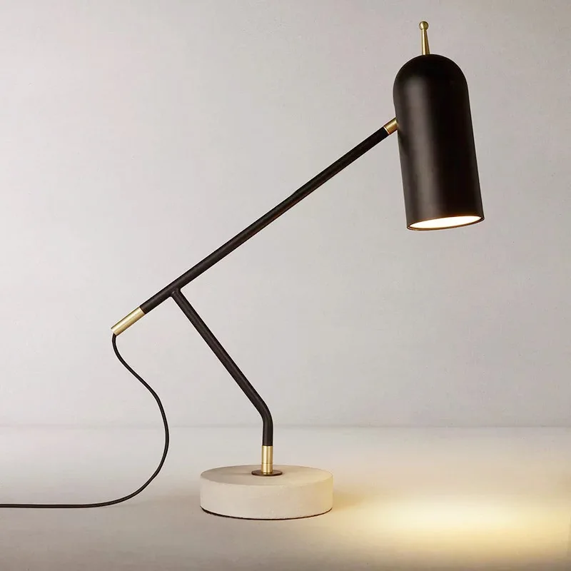 

Modern Simple Marble Table Lamp Nordic Creative Table Lamp Designer Model Room Living Room Bedroom Bedside Study Reading Lamp