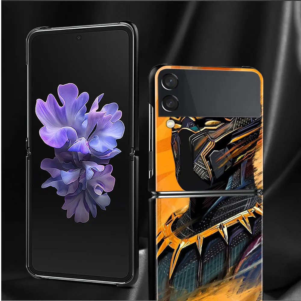 Для Samsung ZFlip Z Flip3 5G Flip ZFlip3 Жесткий ПК Marvel Черная пантера две Chadwick Boseman Phone Funda Black |