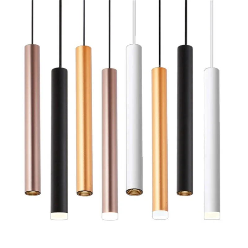 

Modern led Pendant Lamp Long Tube Lamp Kitchen Island Dining Room Shop Bar Counter Decoration Cylinder Pipe Pendant Lights