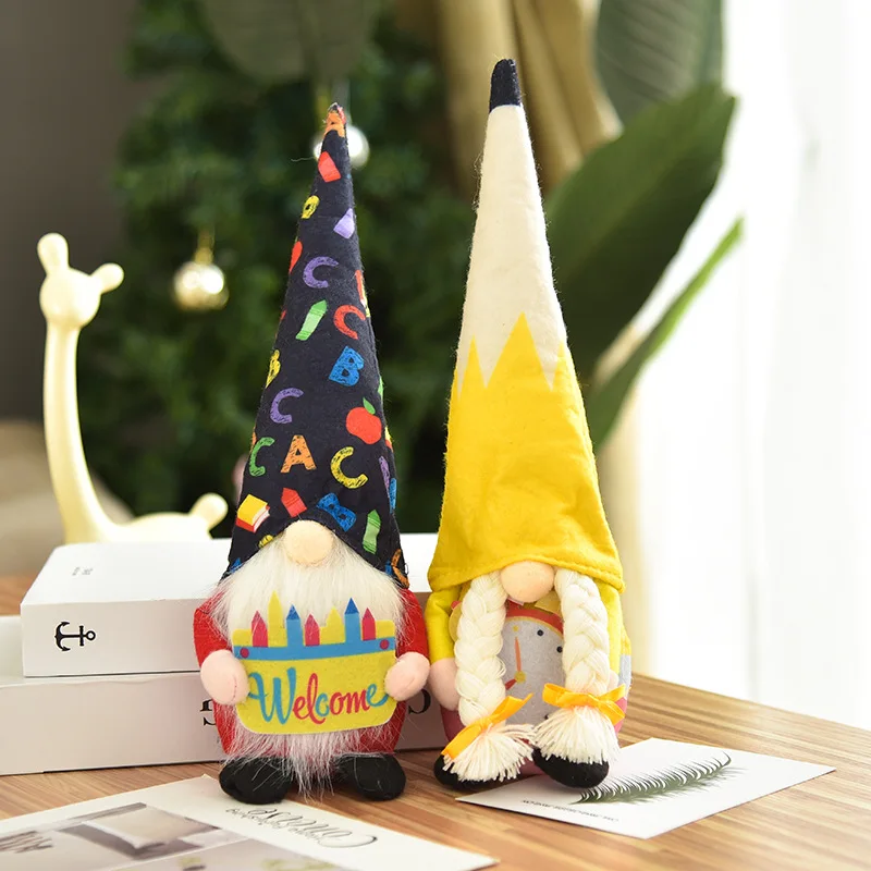 

Graduation Season Festival Pointed Hat Standing Dwarf Faceless Forester Doll Party Decoration Home Decor Table Event Festive