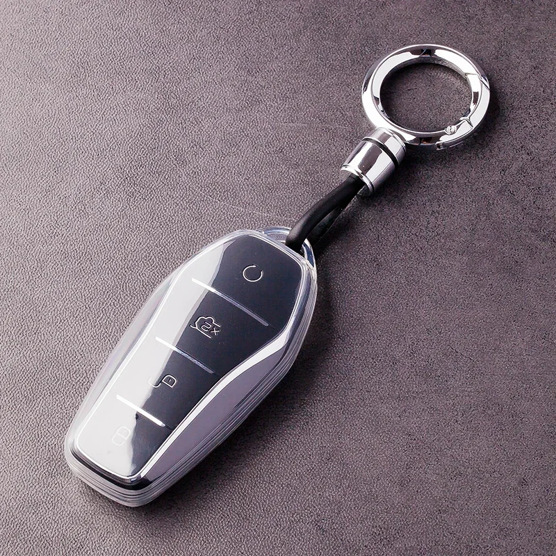 

Новый мягкий чехол для автомобильного ключа из ТПУ для BYD Atto 3 Han EV Dolphin, 4-кнопочный защитный чехол с дистанционным управлением, автомобильные аксессуары Keyain