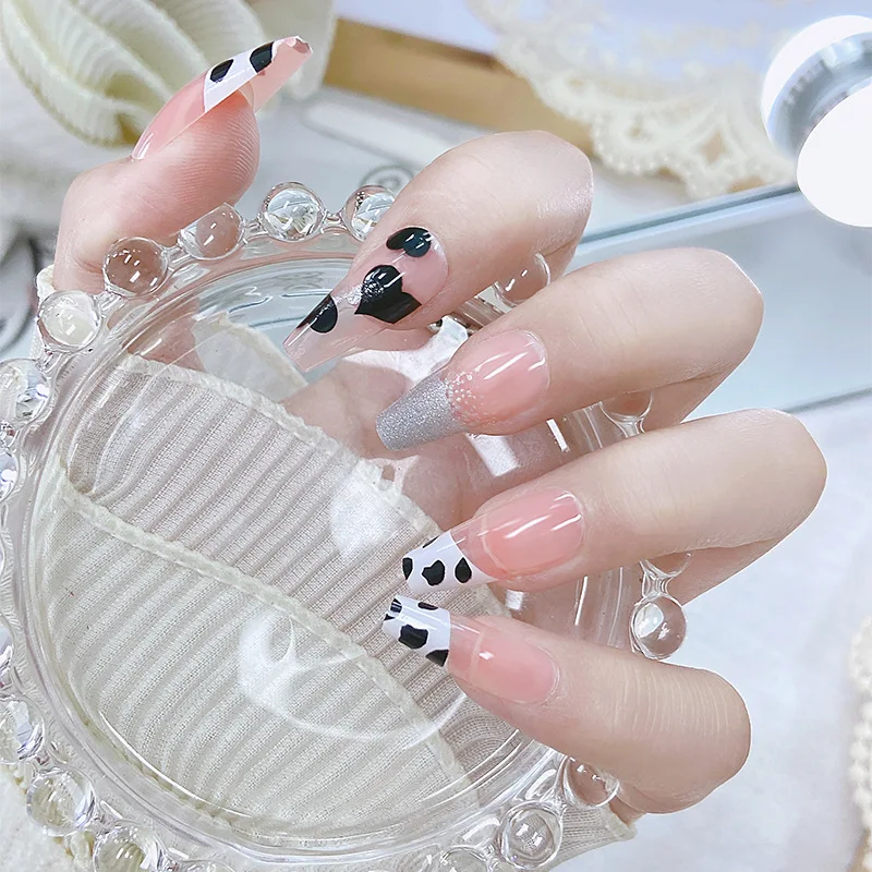 

Летние Новые Длинные накладные ногти 24 шт./коробка накладные ногти полное покрытие носимые готовые искусственные ногти Типсы для маникюра ...