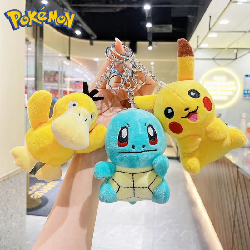 

Pokemon Pikachu Psyduck Squirtle Kawaii Plush Keychain Pendant Peluche Toy Cute Anime Stuffed Dolls Kids Christmas Birthday Gift