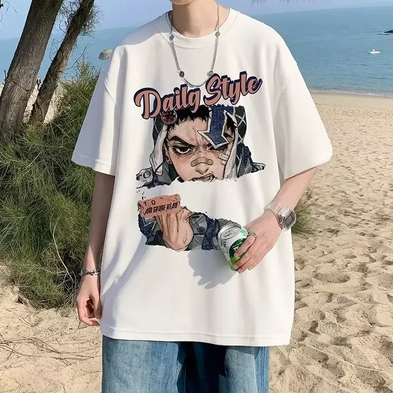 Мужская футболка с коротким рукавом в гонконгском стиле модный американский