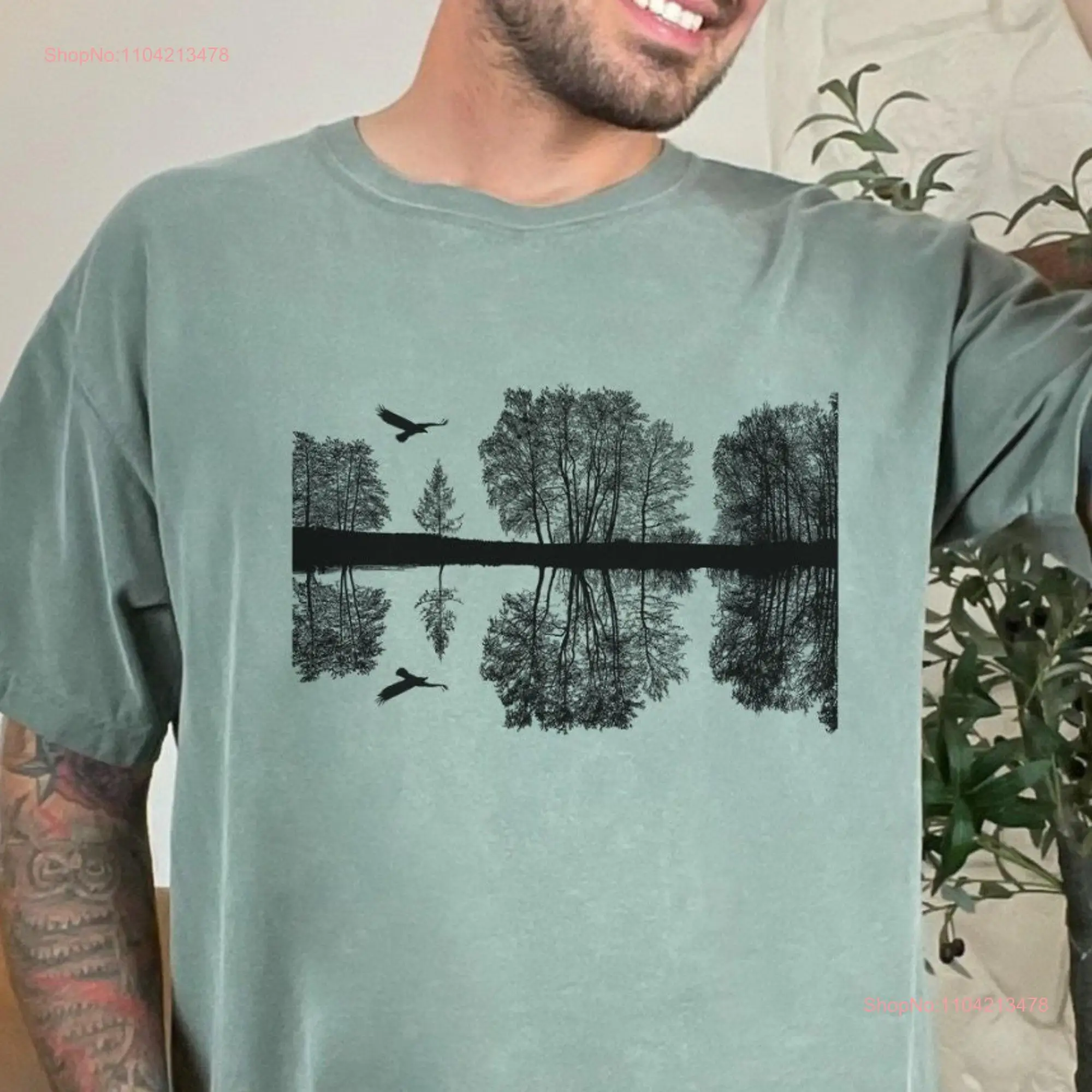 Рубашка Tree Outdoorsy Mens T Camping с длинными или короткими рукавами