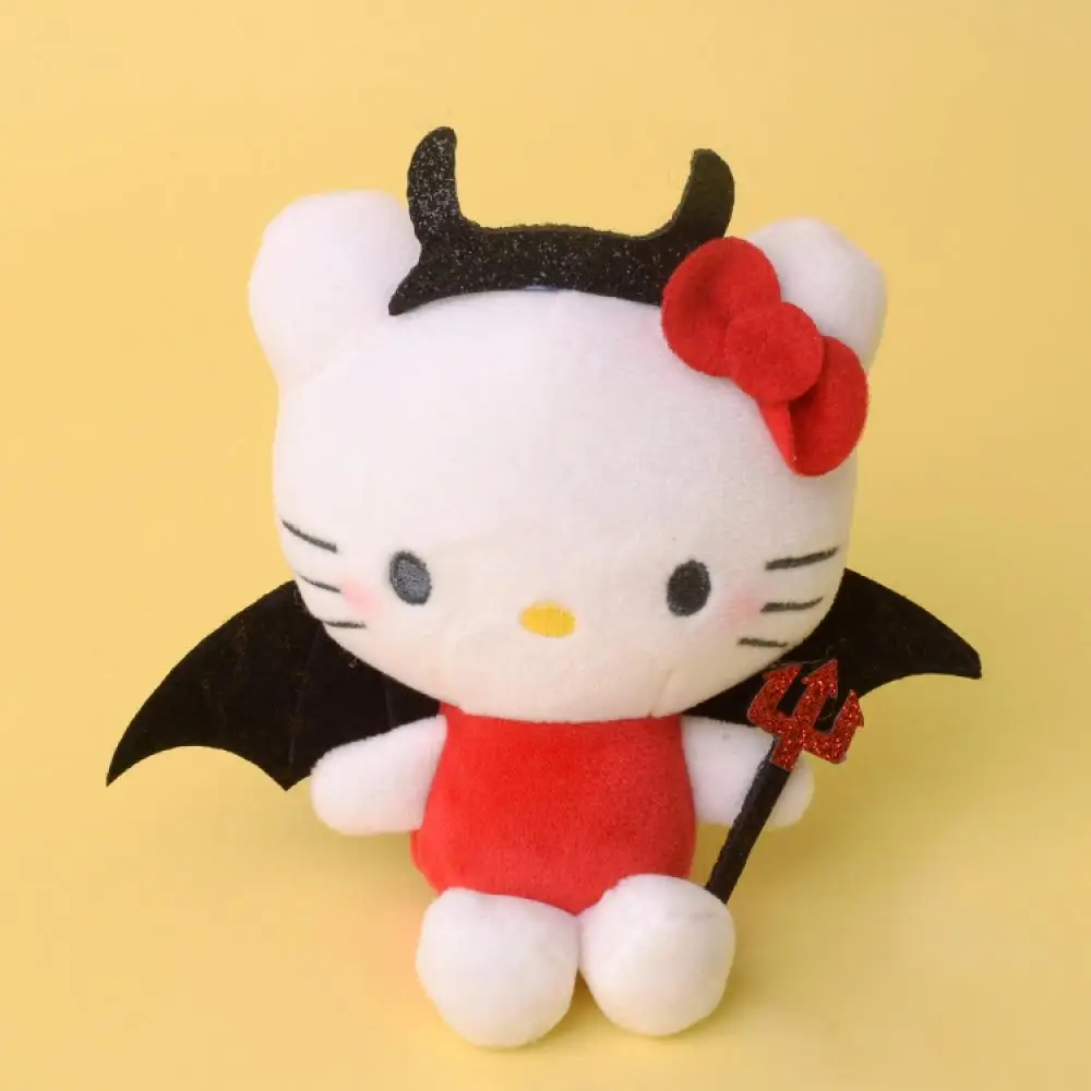 

Sanrio 10Cm Kuromi Cinnamoroll Key Chains Halloween Demon Babycinnamoroll Cat Plush Doll Pendant Gifts for Friends Childrens