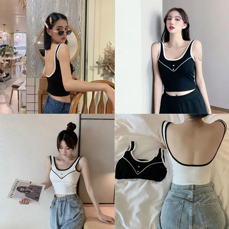

Women Sleeveless U back vest Sexy top