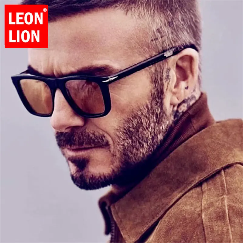 Купи LeonLion Square Luxury Sunglasses Men Vintage Glasses for Men/Women Sports Cycling Eyewear Men Vintage Gafas De Sol Hombre UV400 за 194 рублей в магазине AliExpress