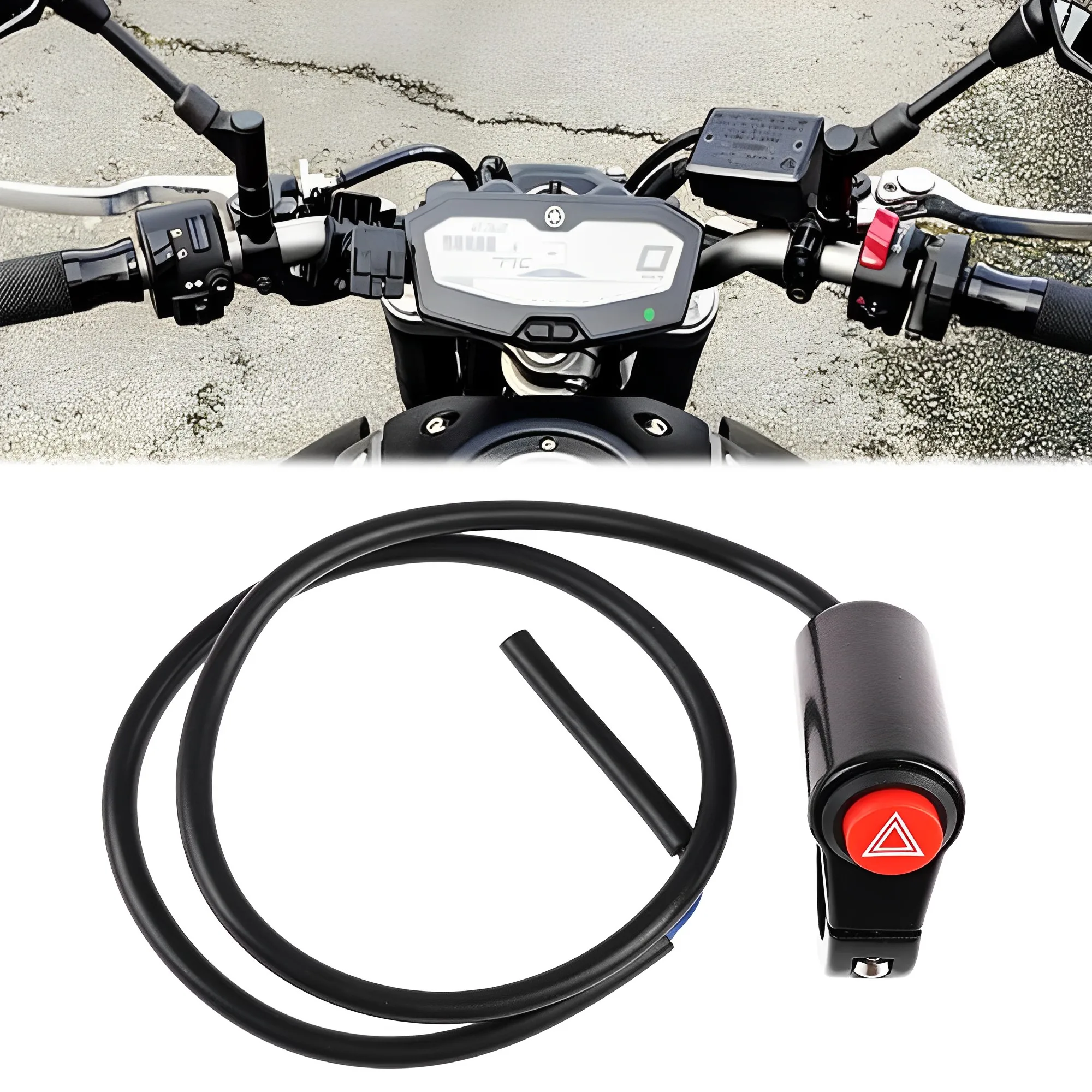 

Motorcycle Switch Light Switch Button Electric Vehicle Double Flash Warning Emergency Lamp Signal Flasher Motorcycle Accessories