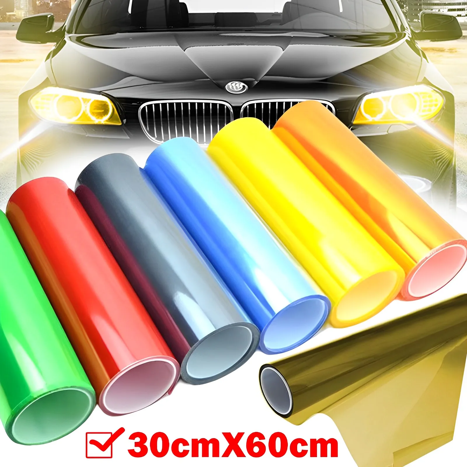 

30cmX60cm Auto Car Light Headlight Taillight Tint Styling Waterproof Protective Vinyl Film Tintting Car Sticker Accessories