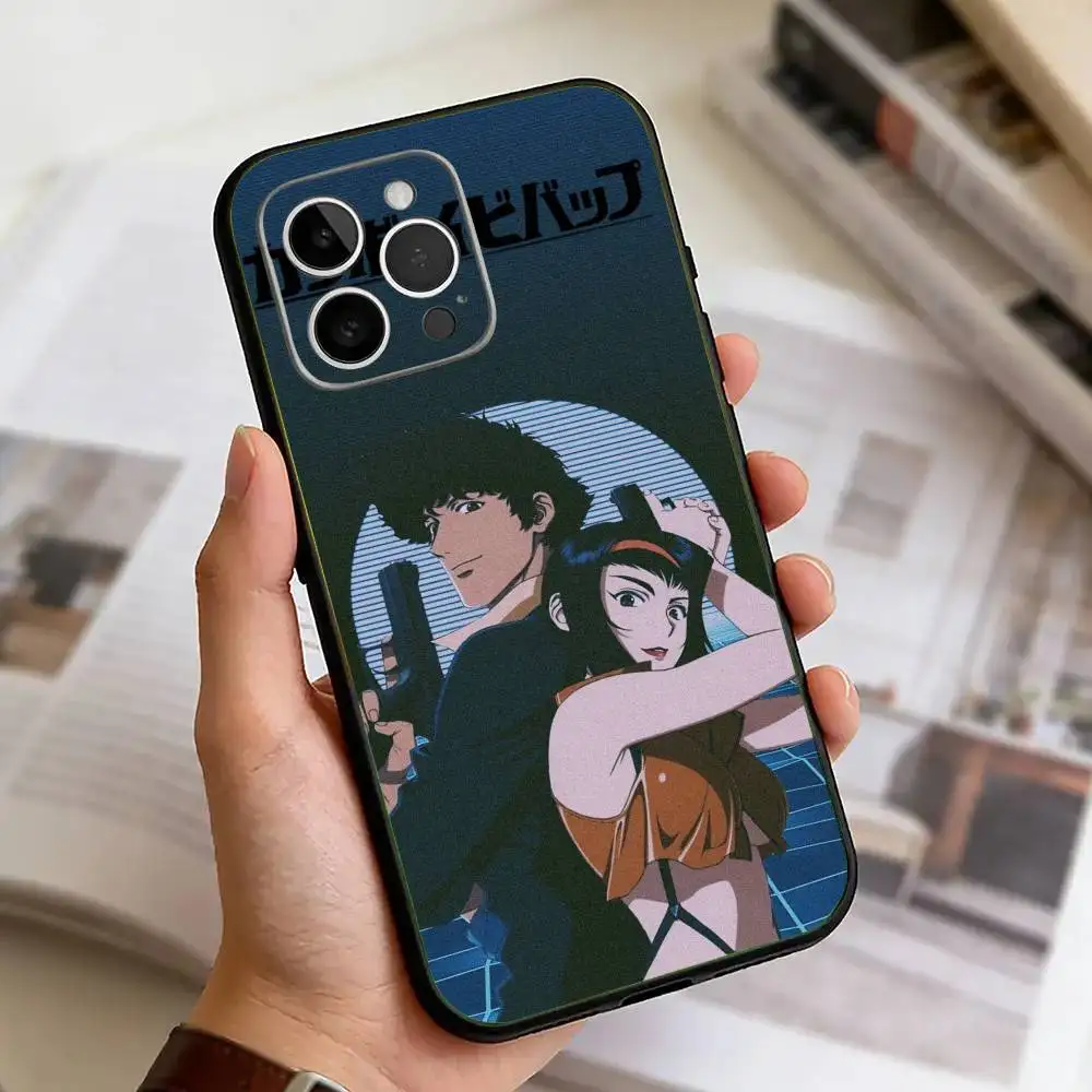 Фото Чехол для телефона C-Cowboy Anime B-Bebop для iPhone 11 12 13 14 15 16 17 Pro Max, легкий и практичный, мягкий черный чехол. №5